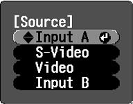 Turning the Power on and Projecting Images Selecting Selecting the the image image source source If more than one signal source has been connected, or if no images are projected, use the remote