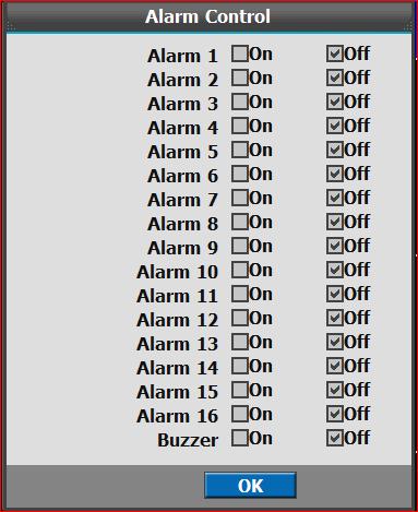 15) Alarm Control You can control all alarms
