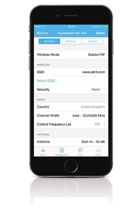 surveys. UNMS App The PowerBeam 2AC integrates a separate Wi-Fi radio for fast and easy setup using your mobile device.