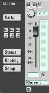 6 The SERAPH A3 in Detail: Mixing and Routing MASTER The fader or the numerical input below it may set up the volume of the signal of this channel strip on the master sum.