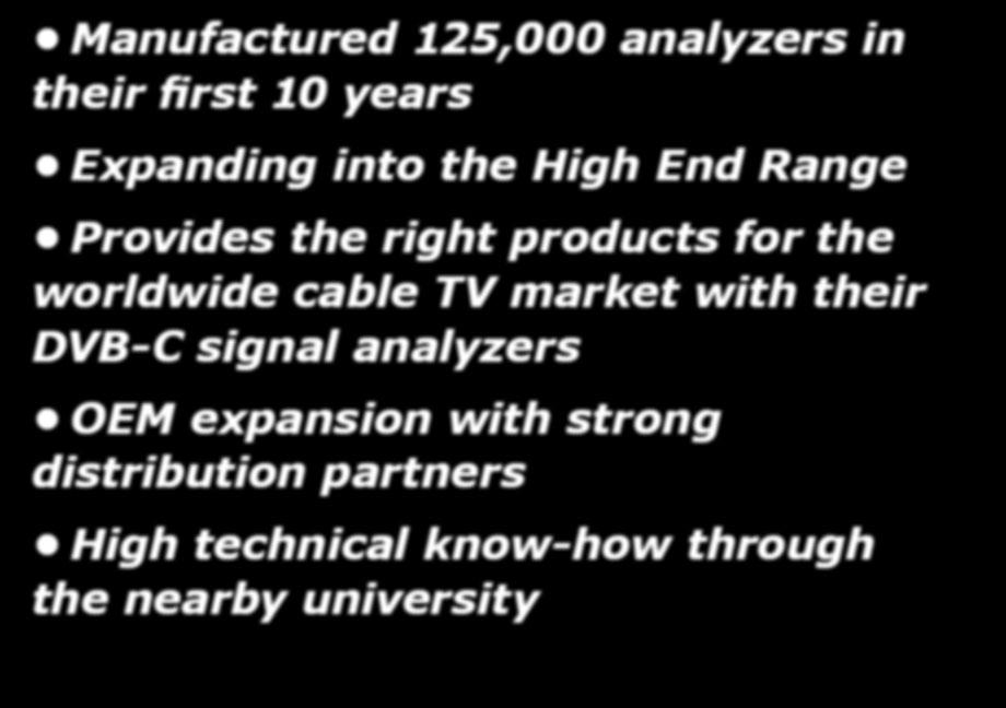 The actual signal analyzer production facility is located in western England and has roughly 100 employees. HORIZON!