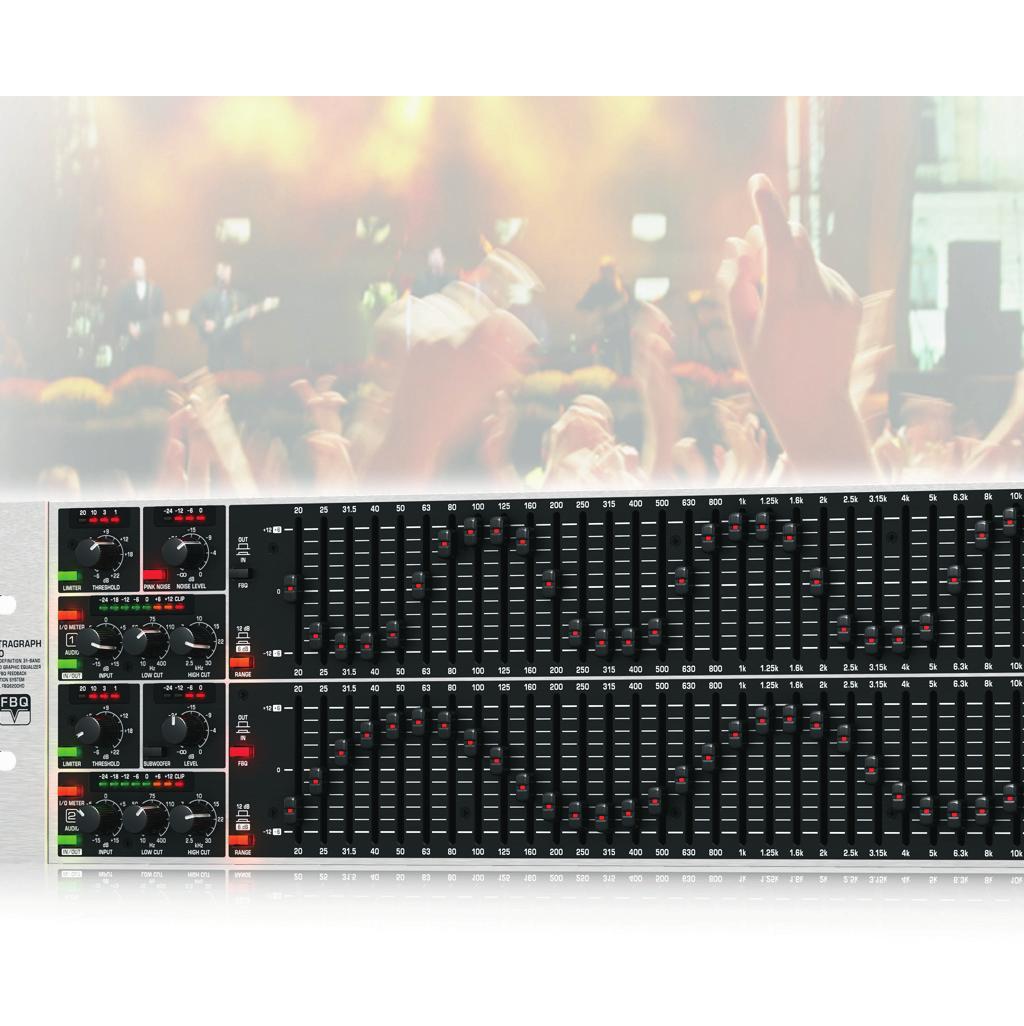 Product Information Document ULTRAGRAPH PRO FBQ6200 Audiophile 31-band stereo graphic equalizer for live and studio applications Revolutionary FBQ Feedback Detection system instantly reveals critical