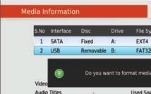 Main Menu - PVR Media Info View all Media Devices such as USB Drives or the