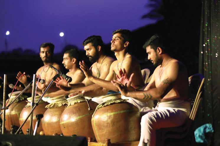 19 JULY THURSDAY 6.30 pm Kerala Kalamandalam Alumni Mizhavu Melam Mizhavu is the main percussion instrument of the ancient art forms of Kerala - Koodiyattam, Chakiyarkoothu and Nangiyarkoothu.