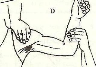 Extensia - proiecţia posterioară sau ducerea membrului superior înapoi - porneşte de la poziţia normală, cu braţul lipit de corp, sau după ce acesta a fost pus în flexie.