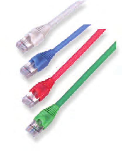 6 PiMF 600 Patch Cord 4 Pair stranded S/FTP cable LSZH sheath Color-matched snagless boots Universal B-wiring Color white black blue grey yellow red green Y-1711091-X Y-1711092-X Y-1711094-X