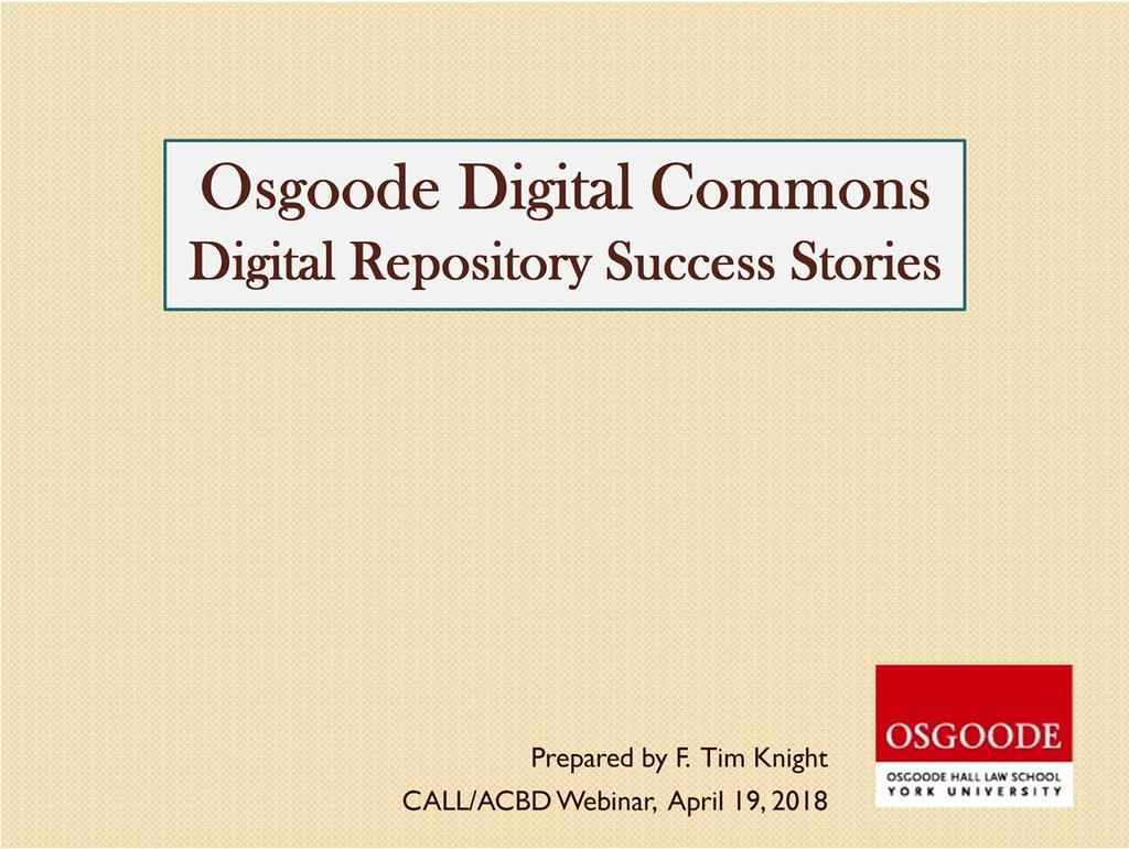Hello everyone and thank you for joining us for this CALL webinar about digital repositories.