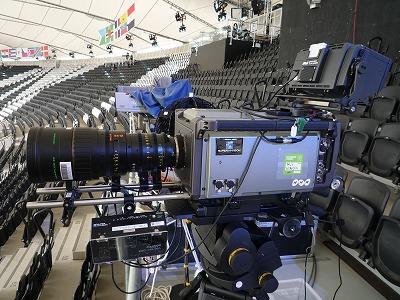 Production equipment included an eight-input switch system with resources including two SHV cameras (three at the opening and closing ceremonies), two SSD live-slowmotion devices, a host HD signal