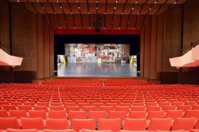 STAGE DIMENSIONS Proscenium: Center line to SR: Center line to SL: Stage depth: Apron: 55 ft. wide x 30 ft. high 60 ft. to counterweights 73 ft. to storage wall 60 ft. prosc.