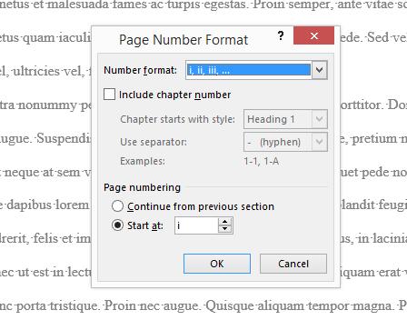 Click on Page Number, and then Format Page Numbers. c.