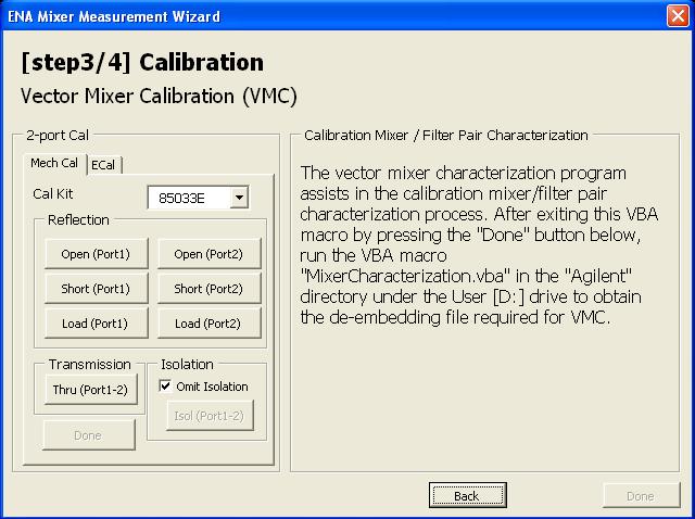 [step3/4] (3) Vector Mixer Calibration Full 2 port calibration, which is required for the Vector Mixer