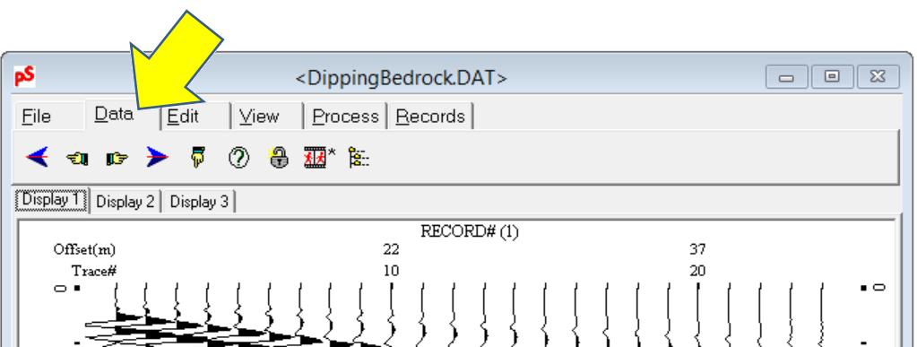 1. File Opens another file to replace current display. Opens another file in a new display window. Saves currently displayed part of the record as a seismic data file (*.dat).