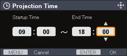 Specify the start time (for example: 9:00) using the number buttons. You can also use the [ ] and [ ] buttons to specify the start time. 12.