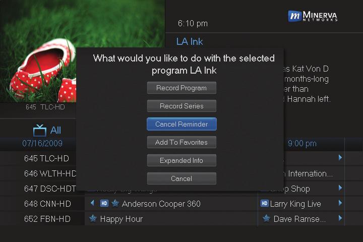5 Guide Step 1: Pick The Program Highlight the program with the event you want to cancel and press OK.