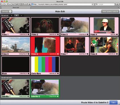Exclusive Live Thumbnail Display Realtime video thumbnails travel over Ethernet to the Router Control Panel where they are displayed on a compact, high resolution display.