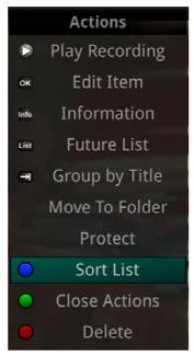 Current Recordings Press the LIST button one time to access the list of Recording Folders. The All Recordings folder appears first and includes all of the recordings you have stored on your DVR.