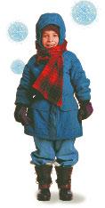 Most children did wear a lot of clothes on cold days.