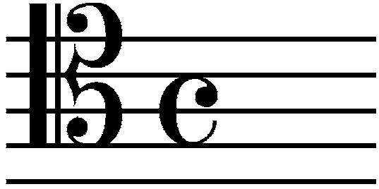 The alto clef is very similar to the tenor clef. Figure A-1 The Alto Clef Note. Created by Director Cadets 3, 2004, Ottawa, ON: Department of National Defence. Tenor clef. A type of C clef.
