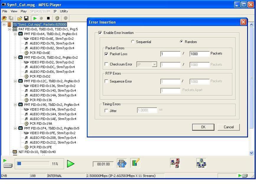 Playout (transport stream generation) The Player tool provides a Transport Stream stimulus for a device under test through the ASI or IP stream interfaces.