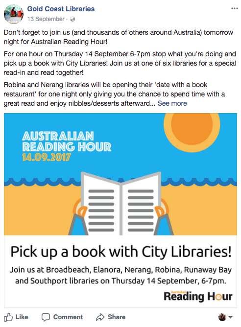 Libraries Organised through ALIA and the newsletter sign ups, over six hundred libraries across Australia, both rural and metro, signed up to participate in the Australian