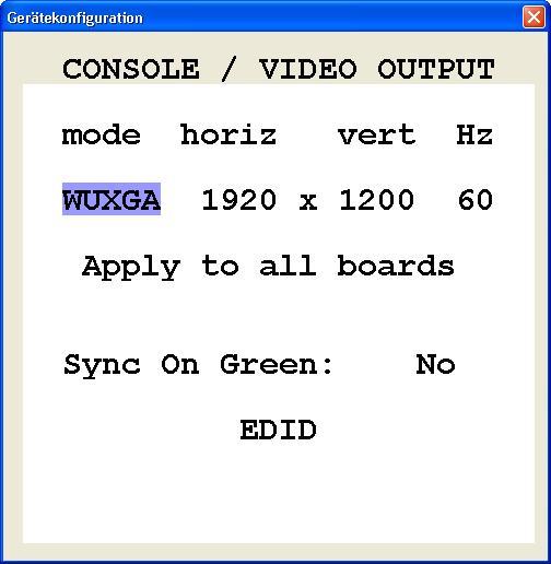 As an example, assume the output video mode is WUXGA (1920x1200). This means the horizontal resolution is 1920 and the vertical resolution is 1200.