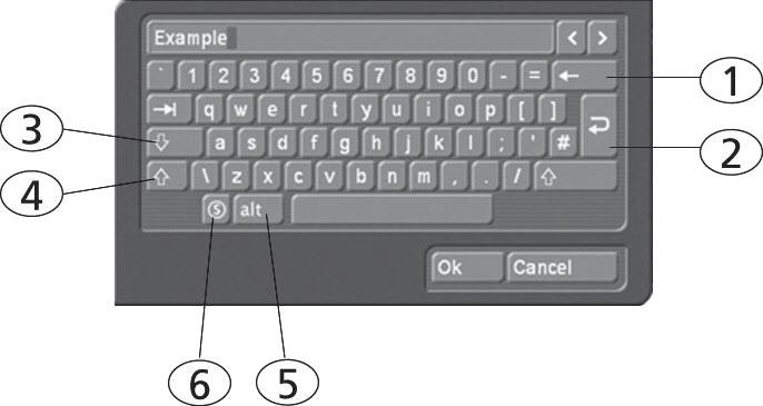 12 Chapter 3 Sliders On-screen keyboard Sliders can be either horizontal or vertical. After a slider has been clicked, the ball of the trackball is used to control movement of the slider.