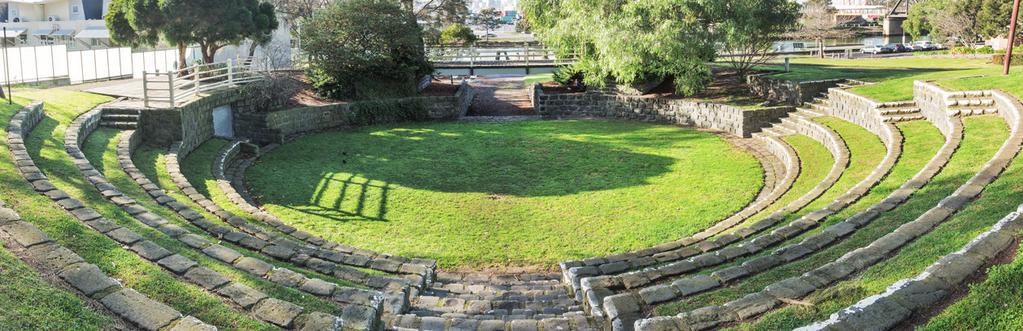 The Amphitheatre A gorgeous outdoor area with lush green grass and spectacular views of Melbourne s city