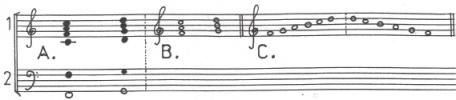 40 JOURNAL OF INTERNATIONAL LIBRARY OF AFRICAN MUSIC Figure 2. Fundamental tones (hollow notes) and the overtones (filled in notes), the resultant overtone chords and c) the scale.