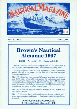14 Brown, Son & Ferguson: NAUTICAL MAGAZINE. Two issues of this long-running journal. 8vo; pp.