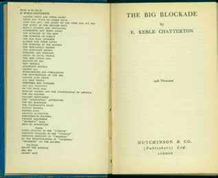 21 Chatterton, E. Keble. THE BIG BLOCKADE. Cr. 8vo, 19th Thousand; pp.