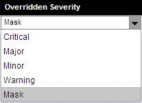All possible alarms are listed, along with their current and default severity settings. Figure 5.