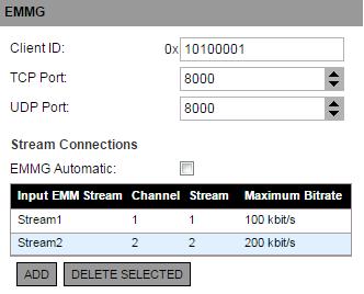 TCP Port Transmission Control Protocol Port. UDP Port User Datagram Protocol Port. EMMG Automatic Checked by default.