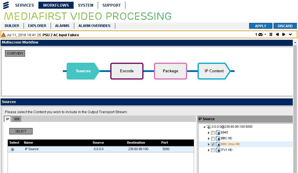 Getting Started Figure 3.48 Selecting IP Source for Multiscreen Workflow 4.