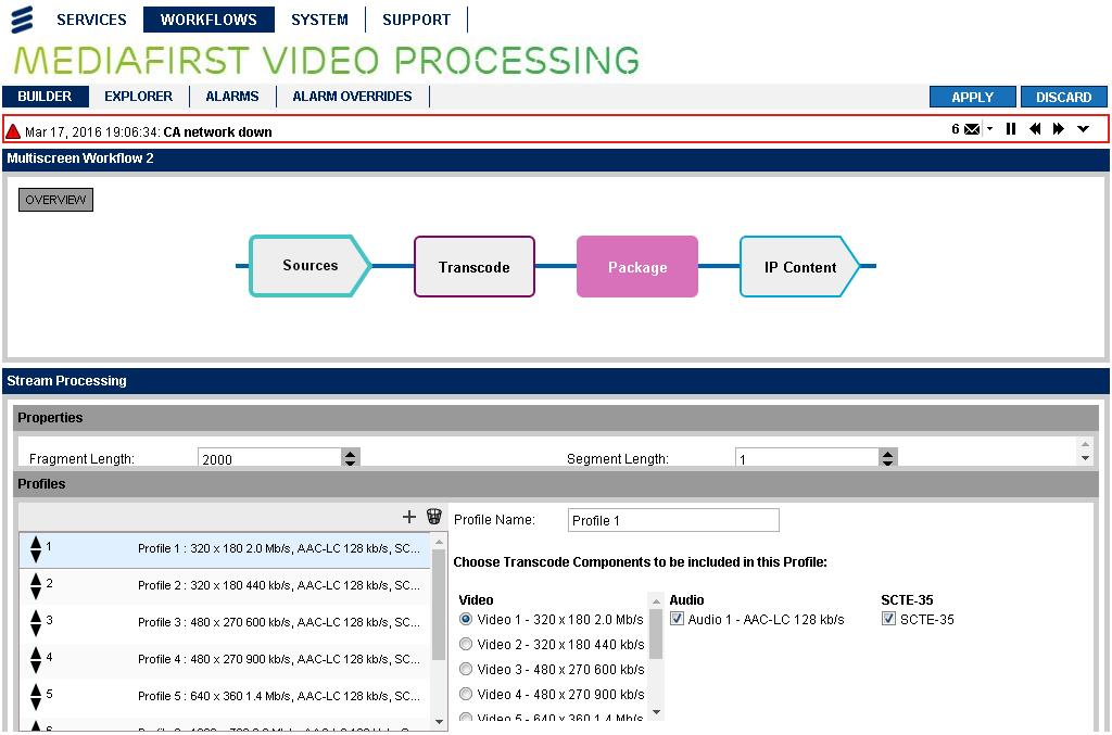 Getting Started Figure 3.57 Displaying Package Settings for Multiscreen Workflow 2. A profile for each video component is created automatically (this may take a few seconds).