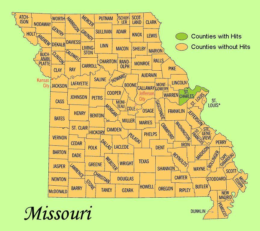 4 Missouri counties would include (from top to bottom on left edge of map) Atchison, Holt,