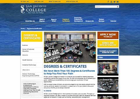 SAN JACINTO COLLEGE: BRAND STANDARDS The College Website The Web offers the San Jacinto College community rich resources for advancing, teaching, and research.