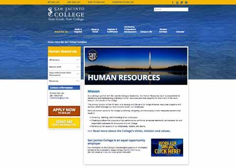 Strong Content Without content, there can be no site. San Jacinto College encourages departments to create program pages on the Areas of Study section of the website.