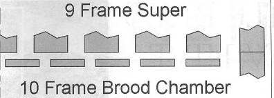 9 Frame Brood with 9 Frame Supers Pros - Frame would align top to bottom making it easier for the bees to travel up to the supers.