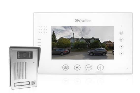 monitoring Up to 4 video indoor monitors can be connected with 2 outdoor cameras Button-less touch screen Memory built-in for snapshot taking Outdoor Doorbell: