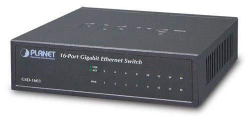 GSD-1603: 16 Ports 10/100M Gigabit Ethernet Switch (External Power)