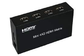 MATRIX HDMI-MX402 4 in 2 Out HDMI Matrix 4 HDMI inputs and 2 HDMI outputs Distributes any one of 4