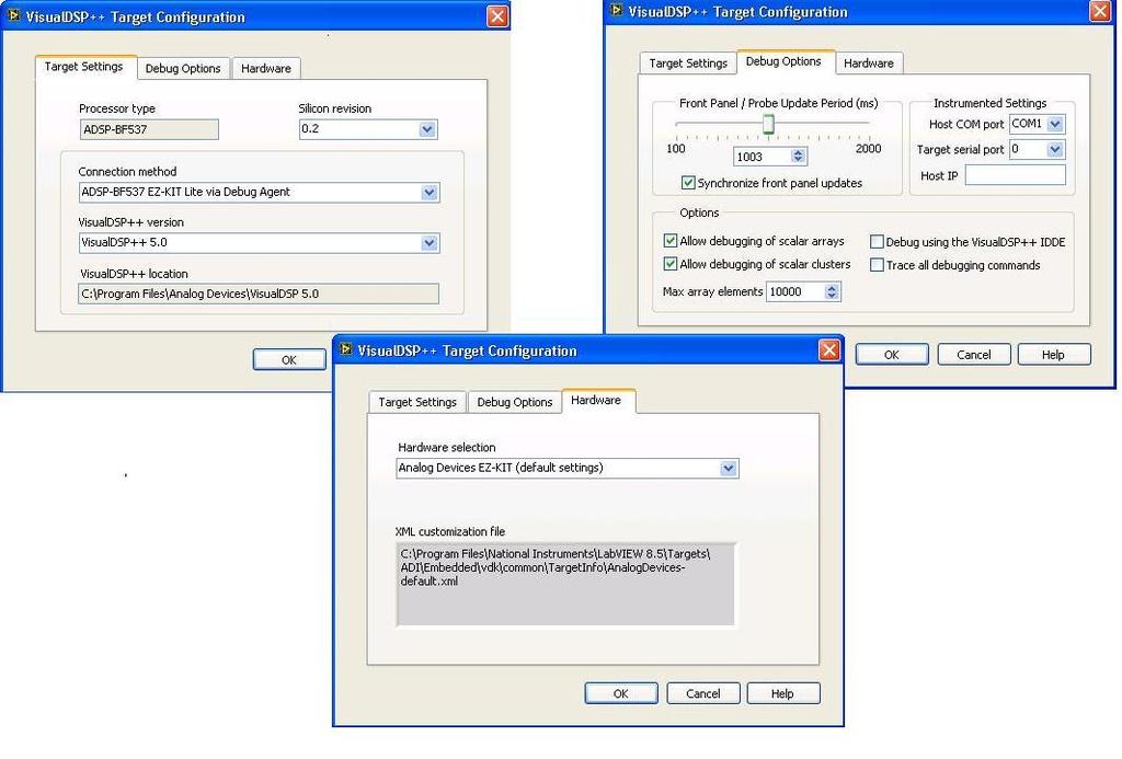Figure A.13 Selecting the Top-Level VI for the Build Specification A.3.4 Target Configuration The Target Configuration dialog box is separated into three configuration tabs, Target Settings, Debug Options and Hardware as shown in Figure A.