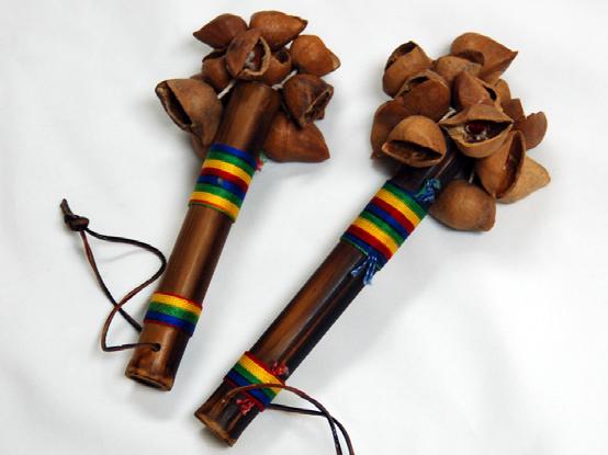 Traditional instruments were primarily ones that could be struck such as drums or rattles or instruments that were blown into such as flutes; there were no stringed instruments before the arrival of