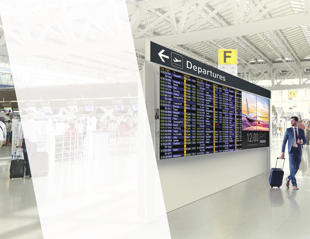 49" Video Wall with Clear Visibility and Great Immersion The creates entertaining and memorable experiences for passengers while providing various types of information and enhancing the value