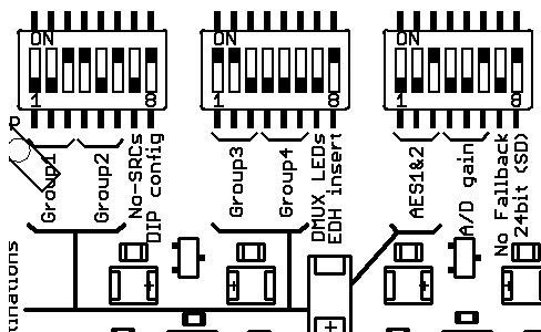 Figure 4: Example 2 The module above (Figure 4) is set to the following: Group1 output is embedded with signals from de-embedded group1 Group2 output is embedded with signals from the ADC inputs