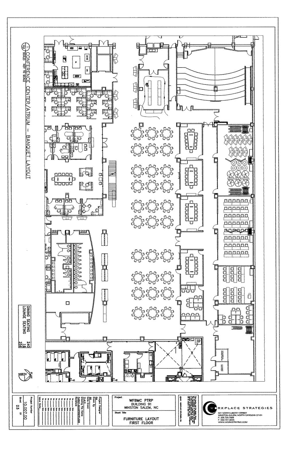 Dining Style Floorplan Max Occupancy: 275 (Tables and Chairs)