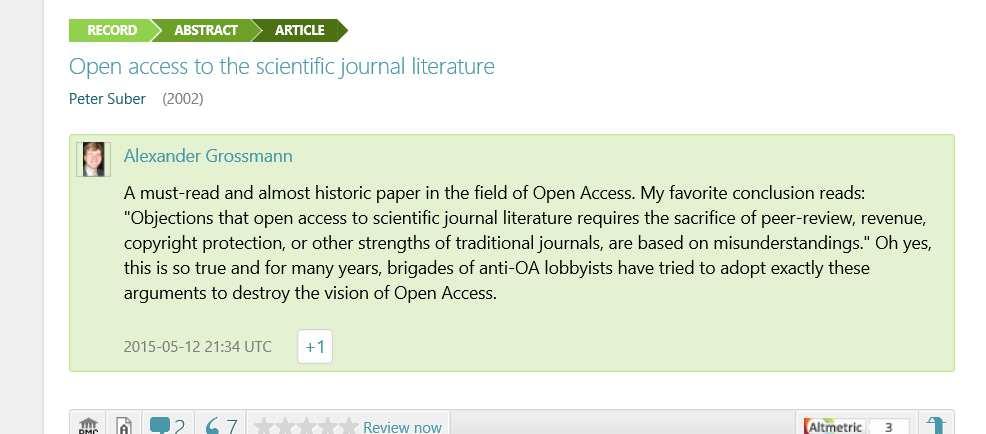 53 ScienceOpen: Collections Editor(s) can start a Collection on ScienceOpen Selecting papers from a list of 15m article records (arxiv plus PMC plus