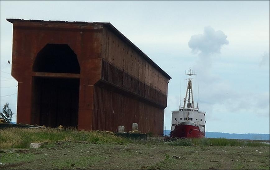 It is currently moored beside the former iron ore