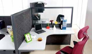 Includes laminate worksurfaces, panel walls, and file pedestal 2 ½ Thick panel walls Tackable panels We