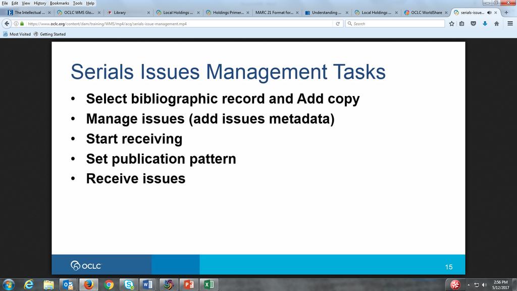 From OCLC's Serials Issues Management